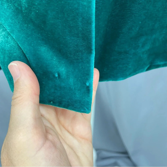 For Love & Lemons Viva Emerald Silk Blend Velvet Blazer Size Small - Picture 14 of 14